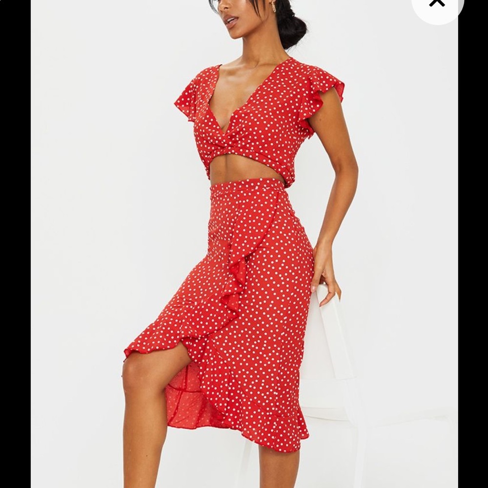 PrettyLittleThing Two Piece Polka Dot Outfit